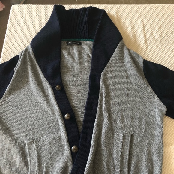 Banana Republic Blue and Grey Sweater Jacket - Picture 2 of 4